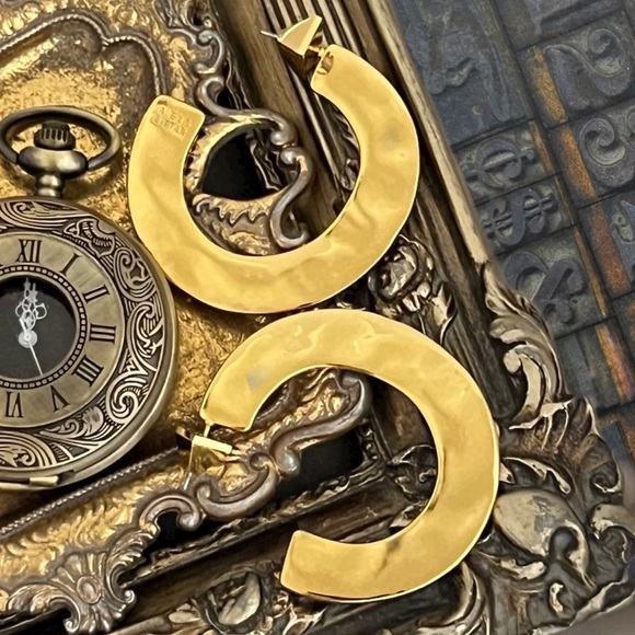 ALEXIS BITTAR • Gold Liquid Metal Hoop Earrings - Picture 5 of 5